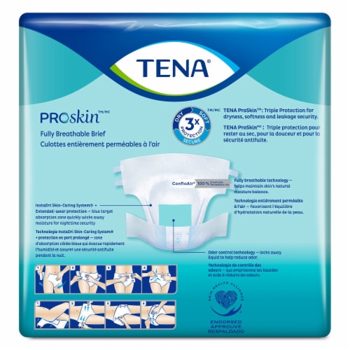 TENA ProSkin Ultra Incontinence Brief XL Breathable, 68010, 15 Ct Perspective: top