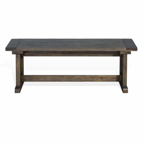 Sunny Designs Homestead 18  Farmhouse Mahogany Wood Side Bench in Tobacco Leaf Perspective: top