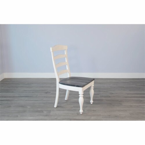 Sunny Designs Carriage House 41  Ladderback Chair with Wood Seat in White Perspective: top