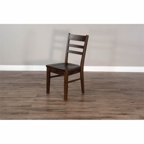Sunny Designs Homestead 18  Ladderback Chair with Wood Seat in Tobacco Leaf Perspective: top