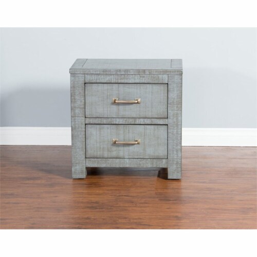 Sunny Designs Ranch House 24  2-drawer Wood Night Stand in Little Boy Blue Perspective: top