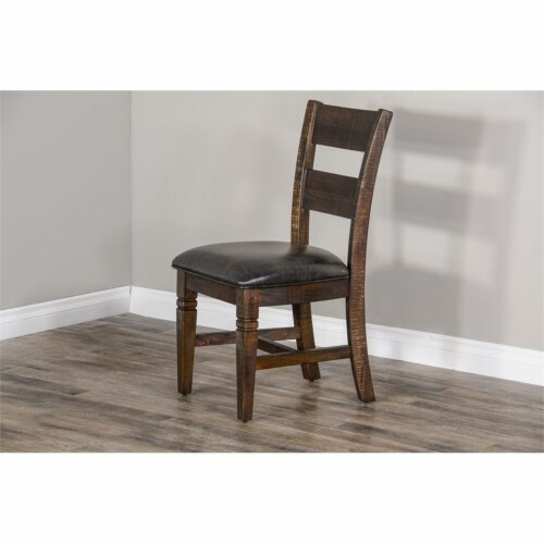 Sunny Designs Homestead 18  Ladderback Chair with Cushion Seat in Tobacco Leaf Perspective: top