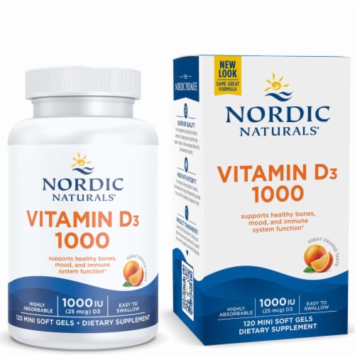 Nordic Naturals Vitamin D3 Soft Gels 250mg 1000 IU Perspective: top