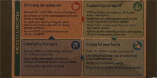 If You Care 3 Gallon Certified Compostable Food Waste Bags Perspective: top