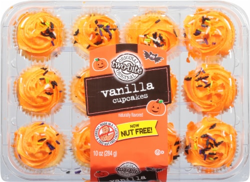 Two-Bite Halloween Vanilla Cupcakes Perspective: top