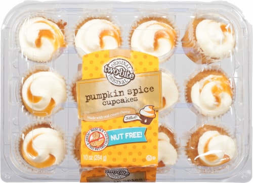 Two-Bite Mini Pumpkin Spice Cupcakes Perspective: top