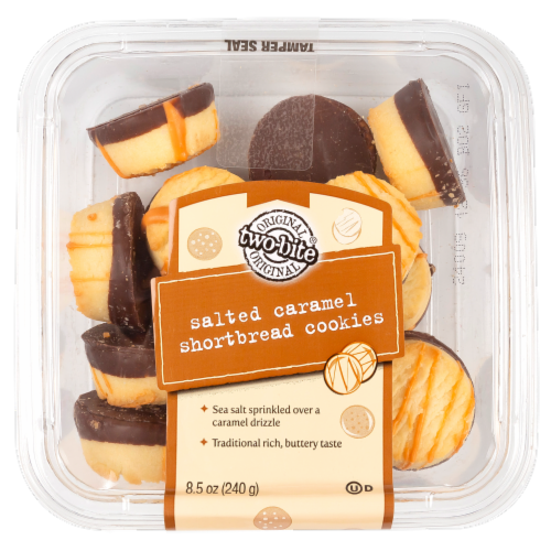 Two-Bite® Salted Caramel Shortbread Cookies Perspective: top
