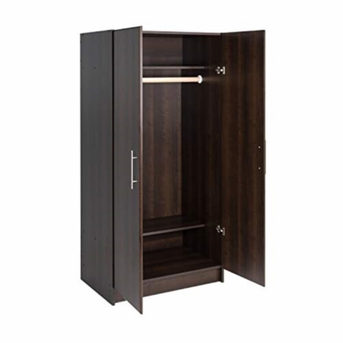 Prepac Elite 32  Wardrobe Armoire in Espresso Perspective: top