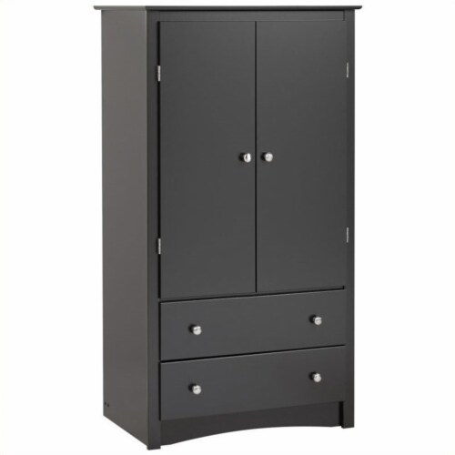 Prepac Sonoma Black Wardrobe Armoire Perspective: top