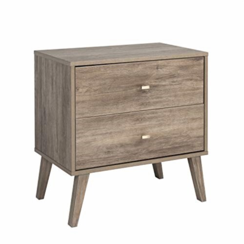 Prepac milo mid century discount modern 2 drawer nightstand