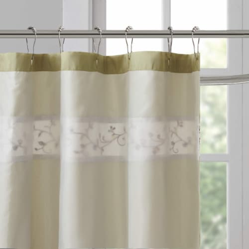 Madison Park MP70-1918 Serene Shower Curtain 72x72 green,72x72 Perspective: top