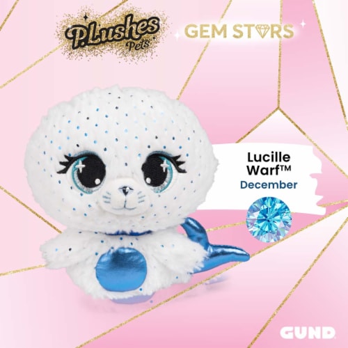 GUND® PLushes Pets™ Gem Stars Collection Lucille Warf™ Seal Stuffed Animal Perspective: top