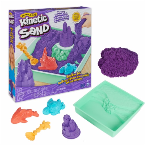 Kinetic Sand® Purple Sand & Molds Sandbox Set Perspective: top