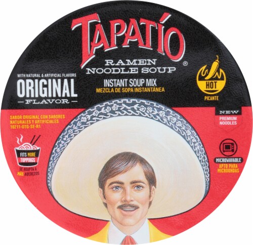 Tapatio Salsa Picante Original Flavor Ramen Noodle Soup Perspective: top