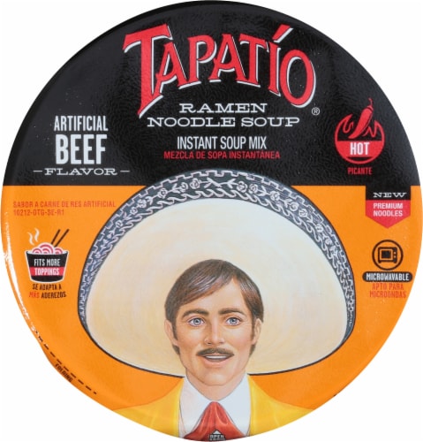 Tapatio Beef Flavor Ramen Bowl Perspective: top
