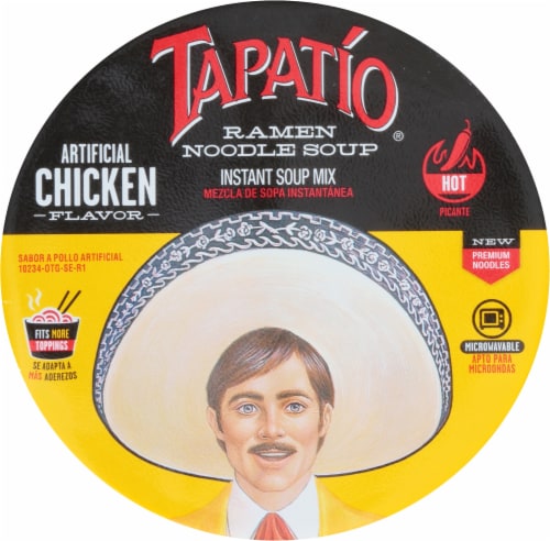 Tapatio Salsa Picante Chicken Flavor Ramen Noodle Soup Perspective: top
