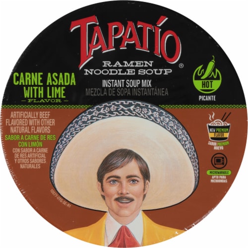 Tapatio® Carne Asada with Lime Flavored Instant Ramen Noodle Soup Mix Perspective: top