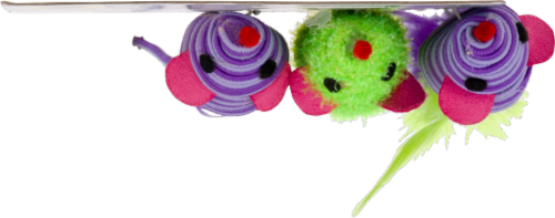 Pet Zone® Three Twined Mice Cat Toy Perspective: top