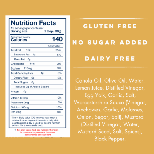 Yo Mama's Foods Keto Caesar Salad Dressing (4) Bottles Perspective: top