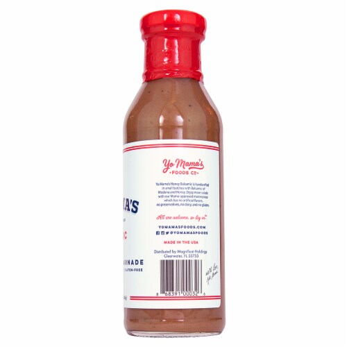 Yo Mama's Foods Honey Balsamic Vinaigrette Salad Dressing and Marinade (4) 13 OZ Bottles Perspective: top