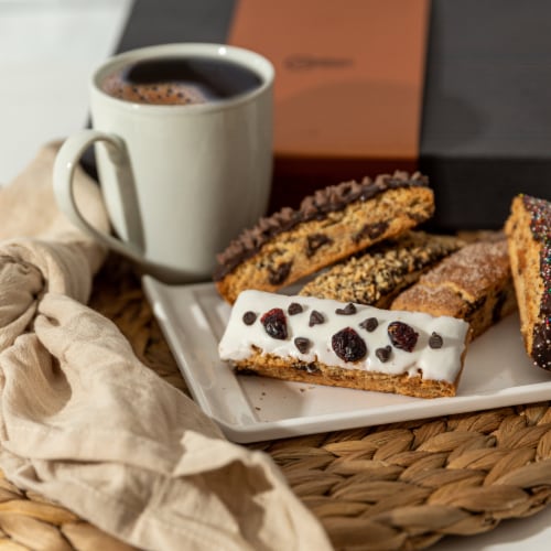 Gluten Free Biscotti Gift Basket - Stunning Holiday Cookies Gift Baskets - Holiday Assortment Perspective: top