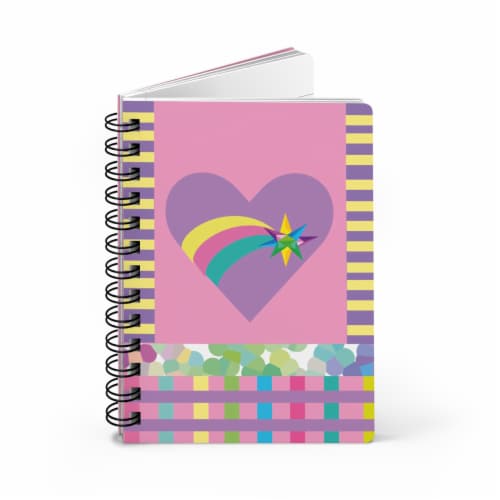 Lined Notebook Spiral Pink Heart Dream  College Ruled Notebook for Journaling Perspective: top