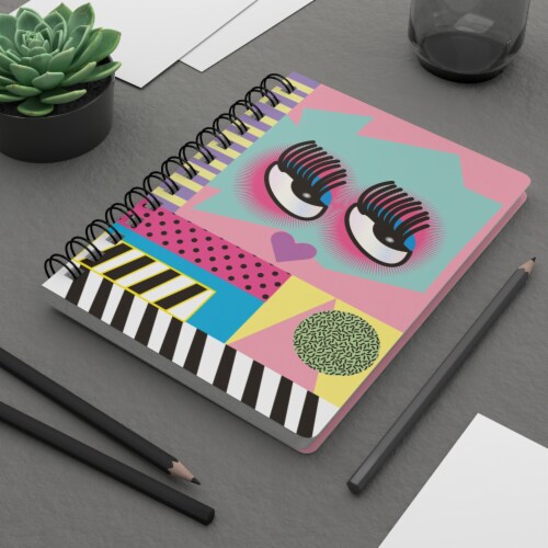 Lined Notebook Spiral Anime Cute Eyes College Ruled Notebook for Journaling,  5.12 *6.97*0.39 inches - Ralphs