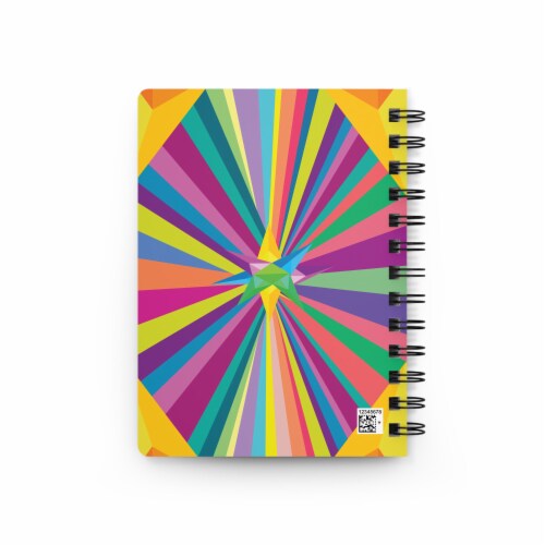 Lined Notebook Spiral Bright Colors Star  College Ruled Notebook for Journaling Perspective: top
