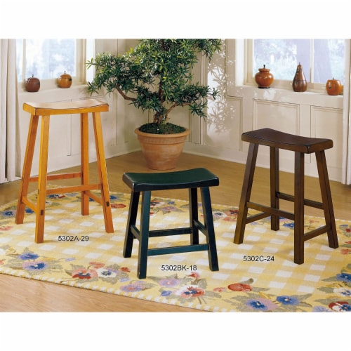 Homelegance 18 Inch Dining Height Wooden Bar Stool Saddle Seat