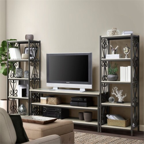 Lexicon Fairhope 5 Shelf Faux Marble Bookcase in Black Perspective: top