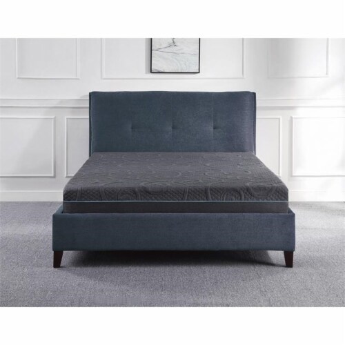 Lexicon Homelegance Bedding 8  Fabric Queen Gel Memory Hybrid Mattress in Gray Perspective: top