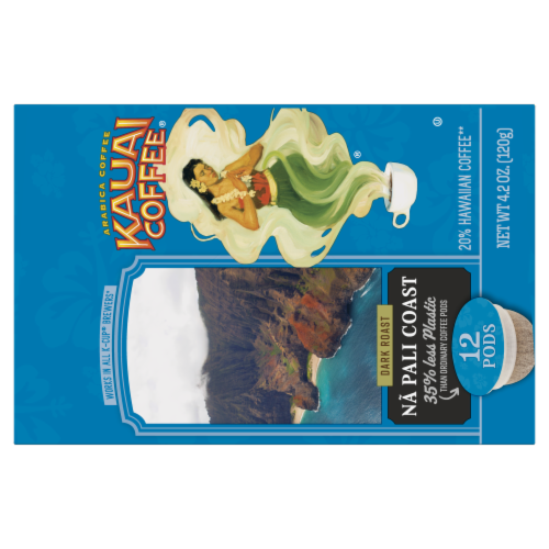 Kauai Coffee® Na Pali Coast Dark Roast Coffee Pods Perspective: top