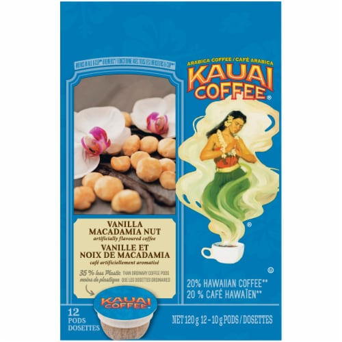 Kauai Coffee® Vanilla Macadamia Nut Coffee Pods Perspective: top
