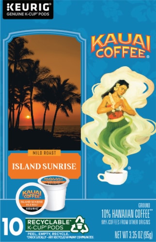 Kauai Island Sunrise Mild Roast K-Cup Coffee Pods Perspective: top
