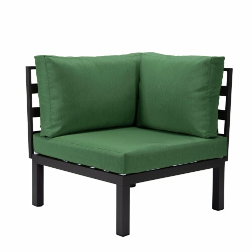 Leisuremod Hamilton 6-Piece Aluminum Patio Conversation Set With Cushions Perspective: top