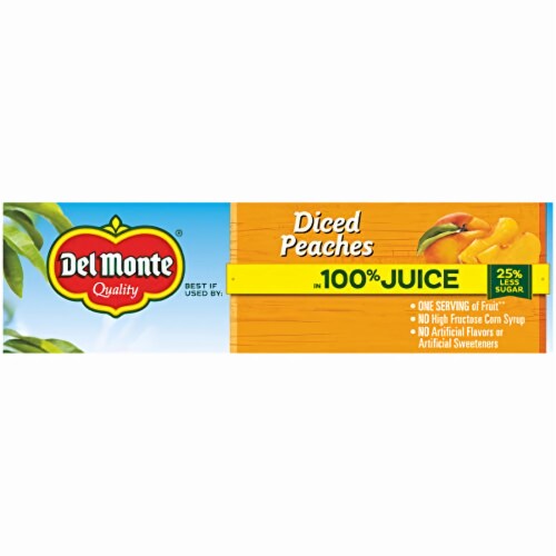 Del Monte California Diced Peaches in Light Syrup (Pack of 20) Perspective: top