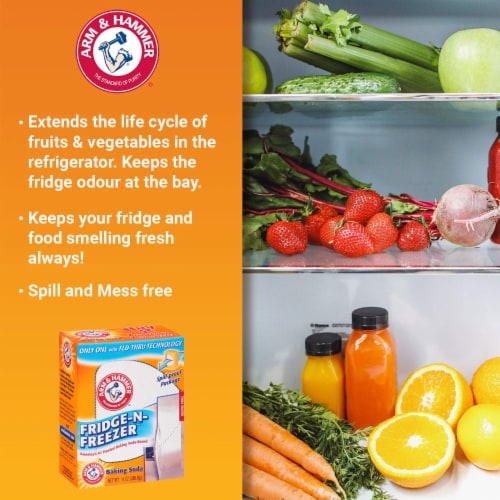Arm Hammer Baking Soda Fridge-n-Freezer Odor Absorber 14 Oz. (Pack of 16) Perspective: top