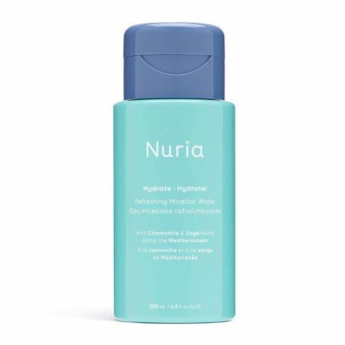 Nuria - Hydrate Refreshing Micellar Water, No-Rinse Makeup Remover Water with Sage Leaf Oil, Perspective: top