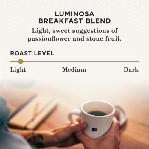 Peet's Coffee® Luminosa Breakfast Blend Light Roast Ground Coffee Perspective: top