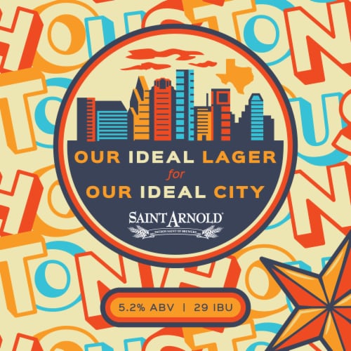 Saint Arnold H-Town Pilsner Craft Beer Perspective: top