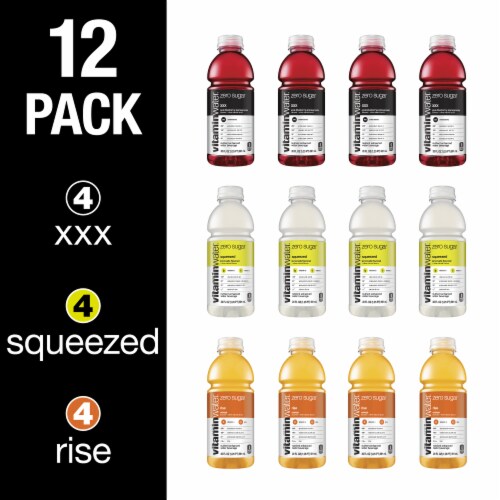 Glaceau Vitamin Zero Sugar Variety Pack Bottles Perspective: top