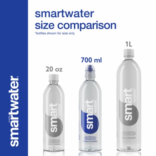 Smartwater Vapor Distilled Premium Water Bottles, 1 Liter, 12 Pack