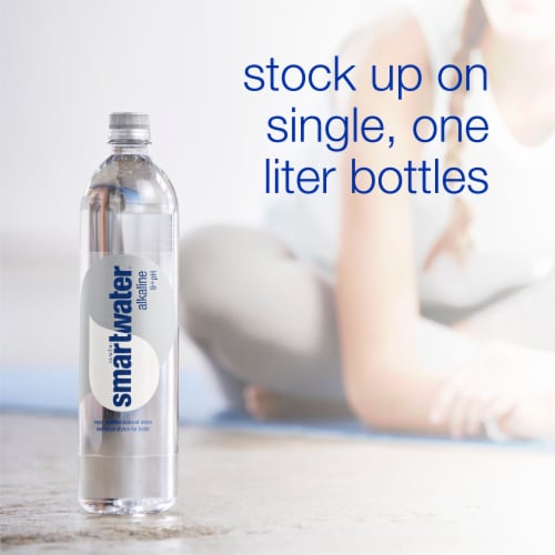 Smartwater Alkaline Water Premium Vapor Distilled Electrolyte Water Bottles Perspective: top