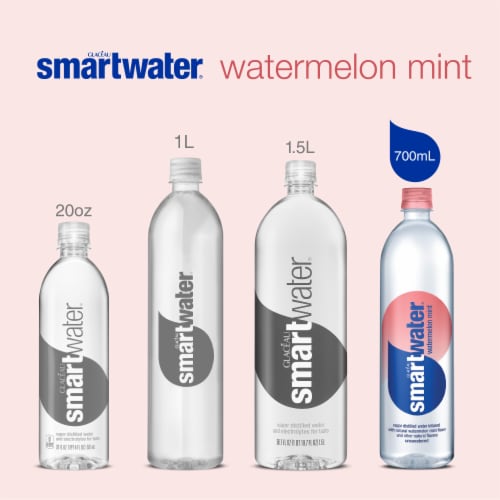 Smartwater® Vapor Distilled Electrolyte Watermelon Mint Flavored Bottled Water Perspective: top