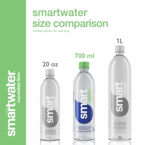 Smartwater® Vapor Distilled Electrolyte Cucumber Lime Flavored Bottled Water Perspective: top