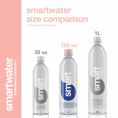 Smartwater® Vapor Distilled Electrolyte Strawberry Blackberry Flavored Bottled Water Perspective: top