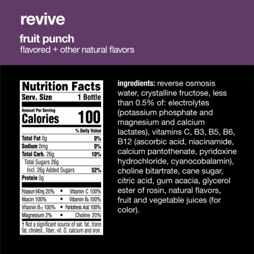 Vitaminwater® Revive Fruit Punch Flavored Bottled Water Perspective: top