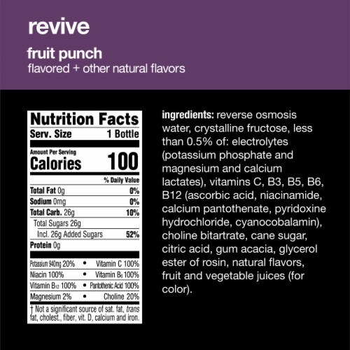 Vitaminwater® Revive Fruit Punch Flavored Bottled Water Perspective: top