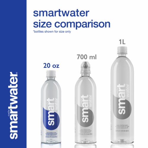 Smartwater® Vapor Distilled Electrolyte Bottled Water Perspective: top
