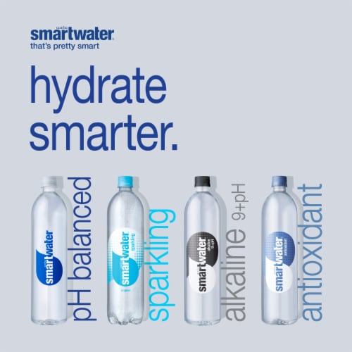 Smartwater® Vapor Distilled Electrolyte Bottled Water Perspective: top
